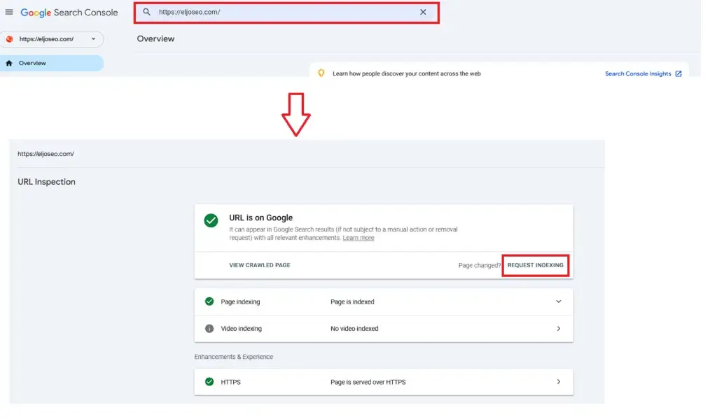 indexar URL en google, mostrar URL en google