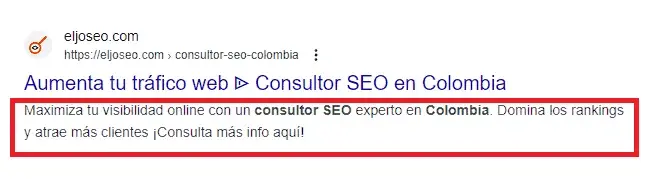 metadescripcion, metadescription, metadescripcion seo